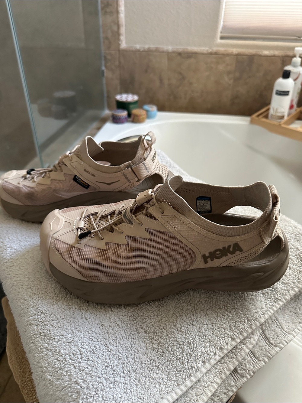 Hoka Hopera 2 Neutral Beige-Tan Trail Sneakers